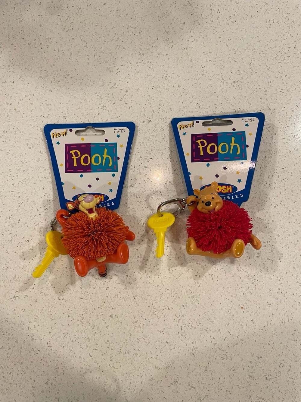 Vintage 1998 Disney Winnie the Pooh and Tigger Koosh Collectibles Keychains New
